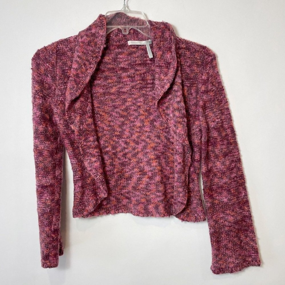 Classiques Entier Womens Mohair Blend Cardigan Sweater Pink PS Long Sleeve Y2K